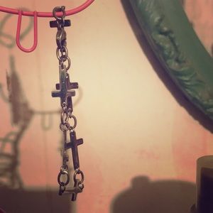 Sterling silver cross bracelet!!